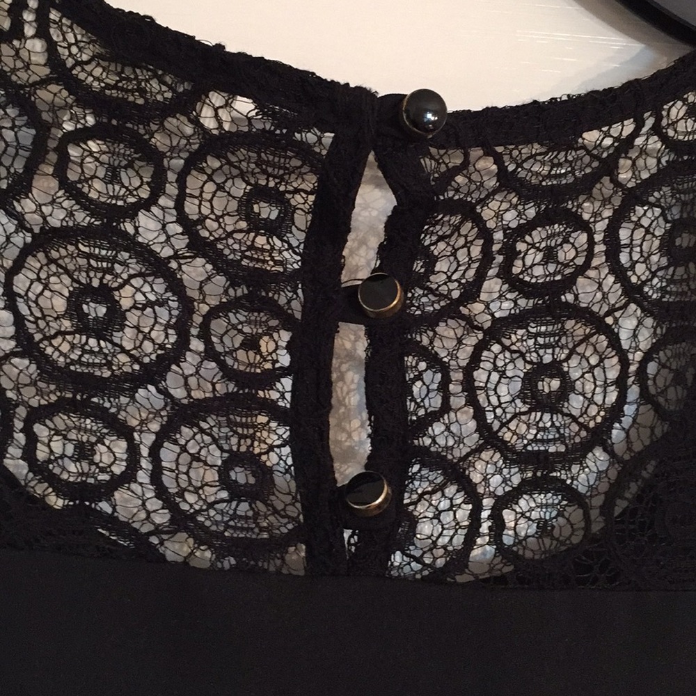 Anthropologie Monteau Top Black Fringe Sz S - Picture 5 of 7